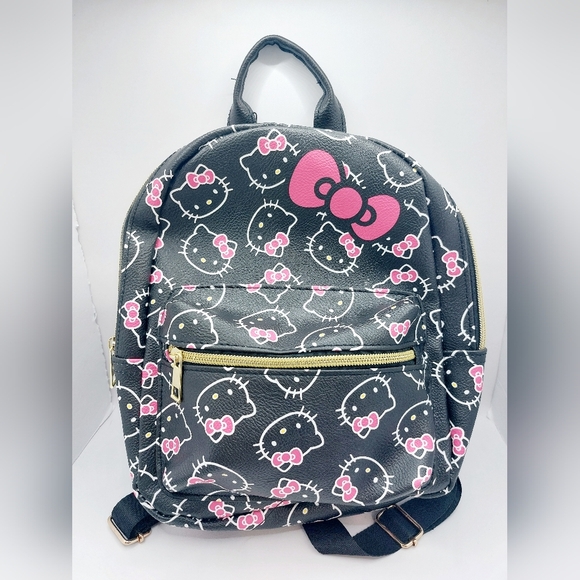 Sanrio Hello Kitty Mini Backpack Ladies Purse 10" Faux Leather Girls Authentic - Picture 1 of 7